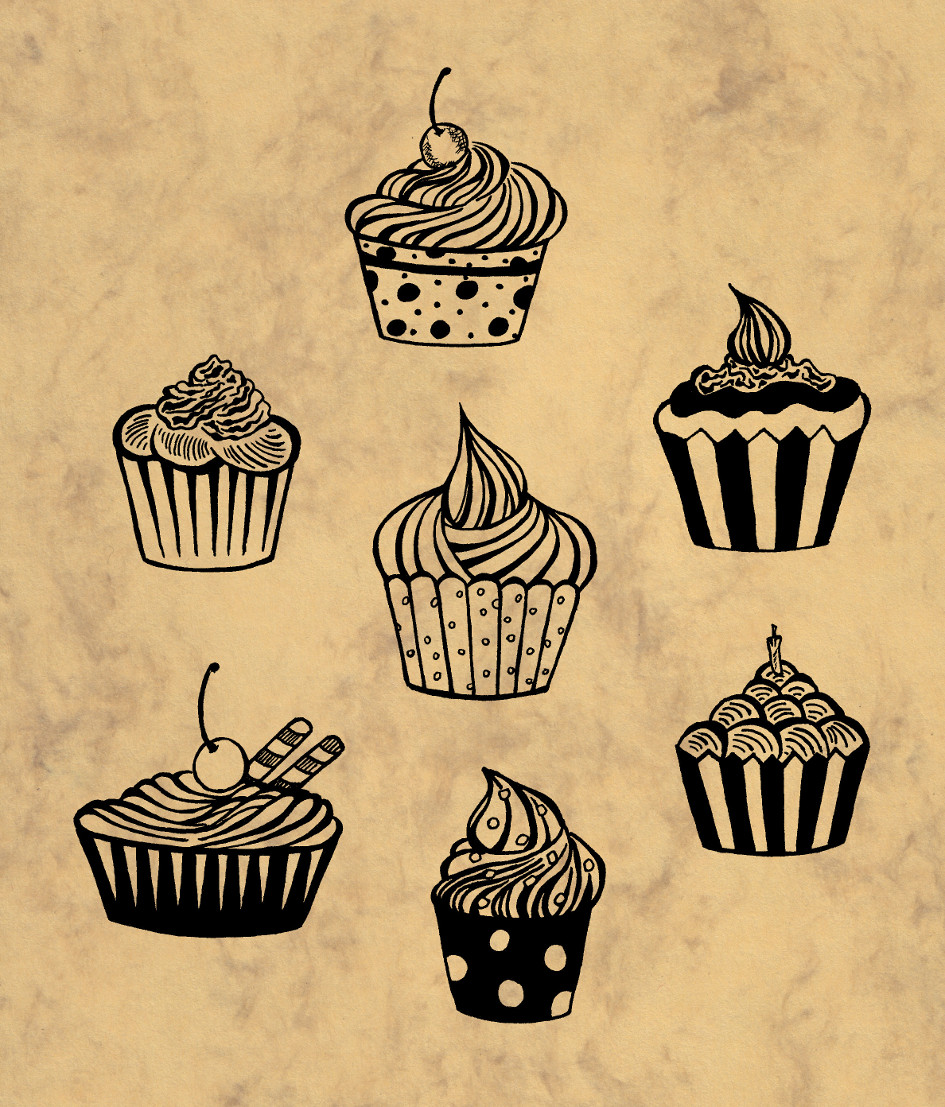 945x1107 Cupcake Drawing My Inky Days