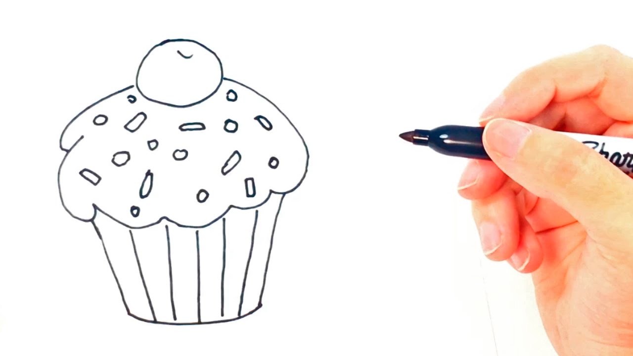 1280x720 How To Draw A Cupcake For Kids Cupcake Drawing Lesson Step By