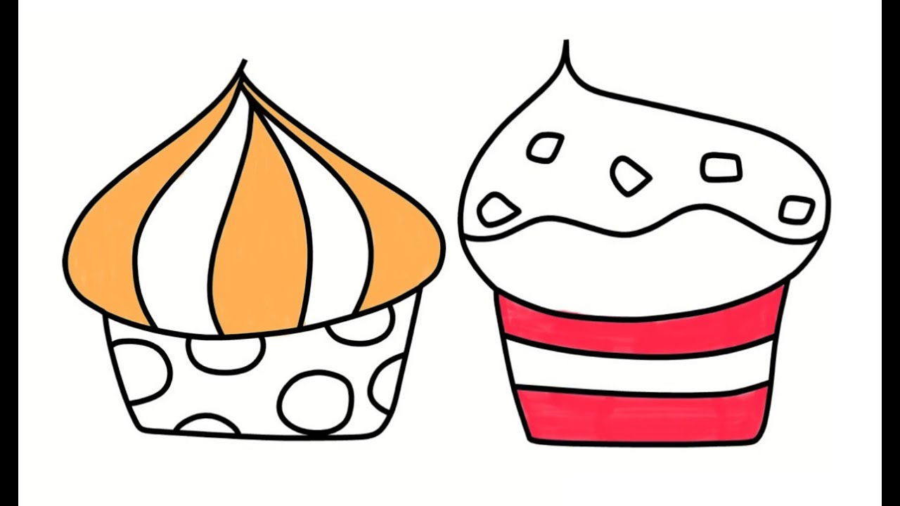 1280x720 Cupcakes Draw Amp Coloring Book For Childrens, Drawing Art