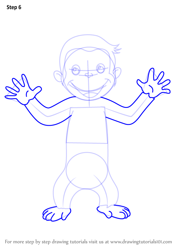 600x846 Learn How To Draw Curious George For Kids (Curious George) Step By