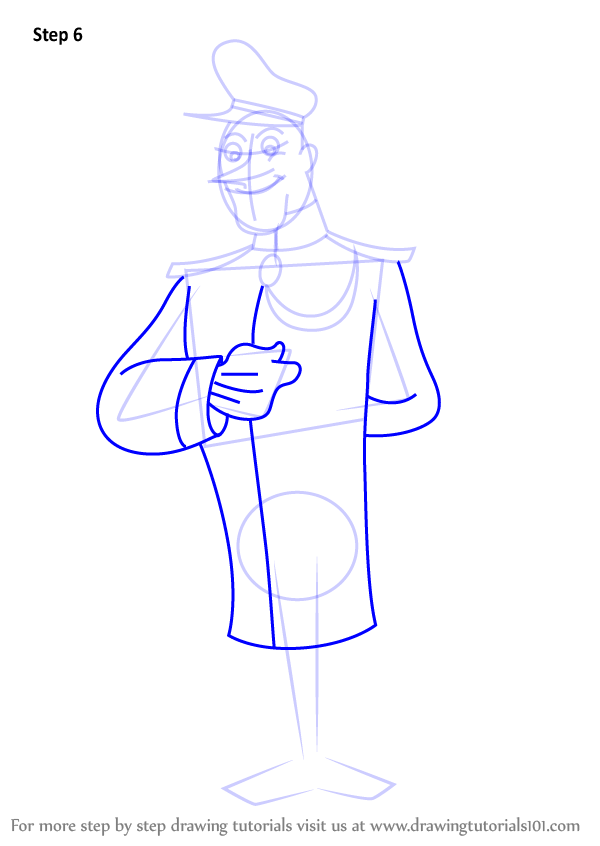 600x846 Learn How To Draw The Doorman From Curious George (Curious George