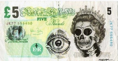 500x260 Currency, Drawing, England, Eye, Money, Skull