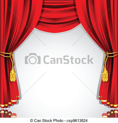 450x470 Illustration Of Silk Stage Curtain With White Backdrop Eps Vector