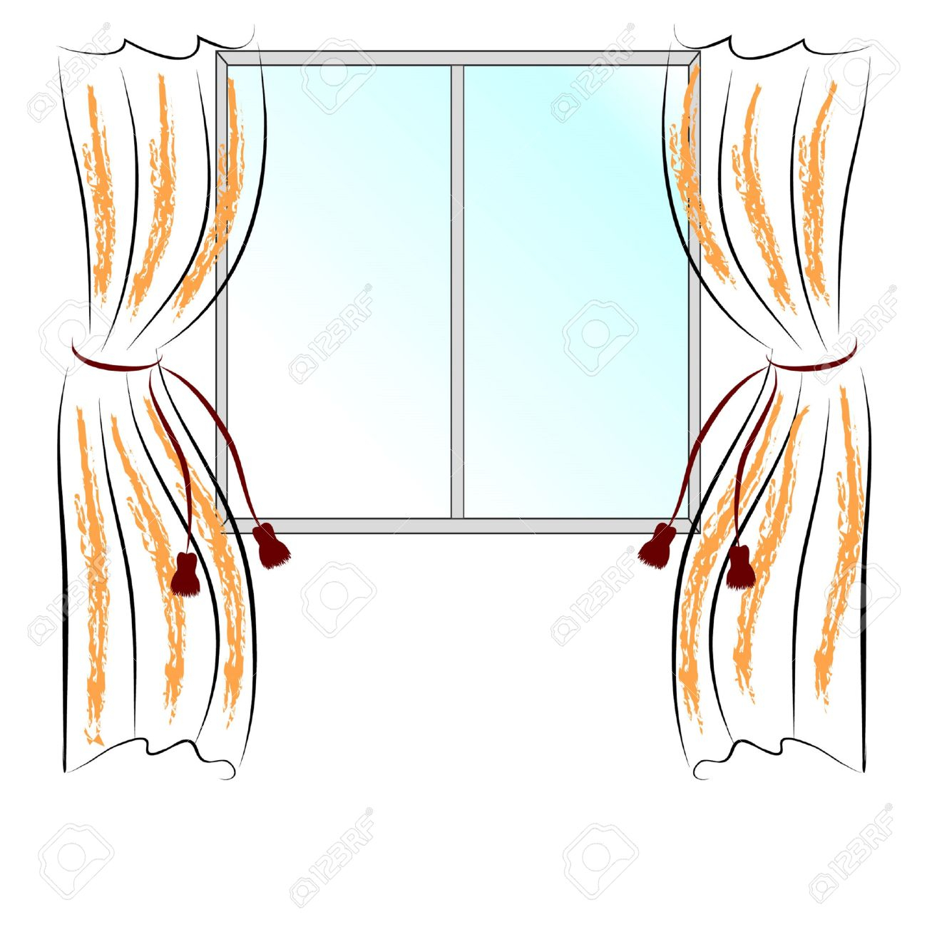1300x1300 Drawing Curtains Pictures Simple Drawing Window And Two Curtains