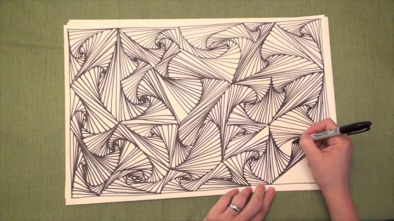 1280x720 Line Illusions Speed Drawing (Original Video, Pursuit Curves, Zen