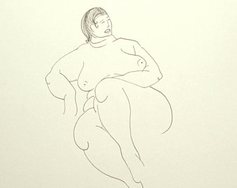 340x270 Fat Woman Drawing Etsy