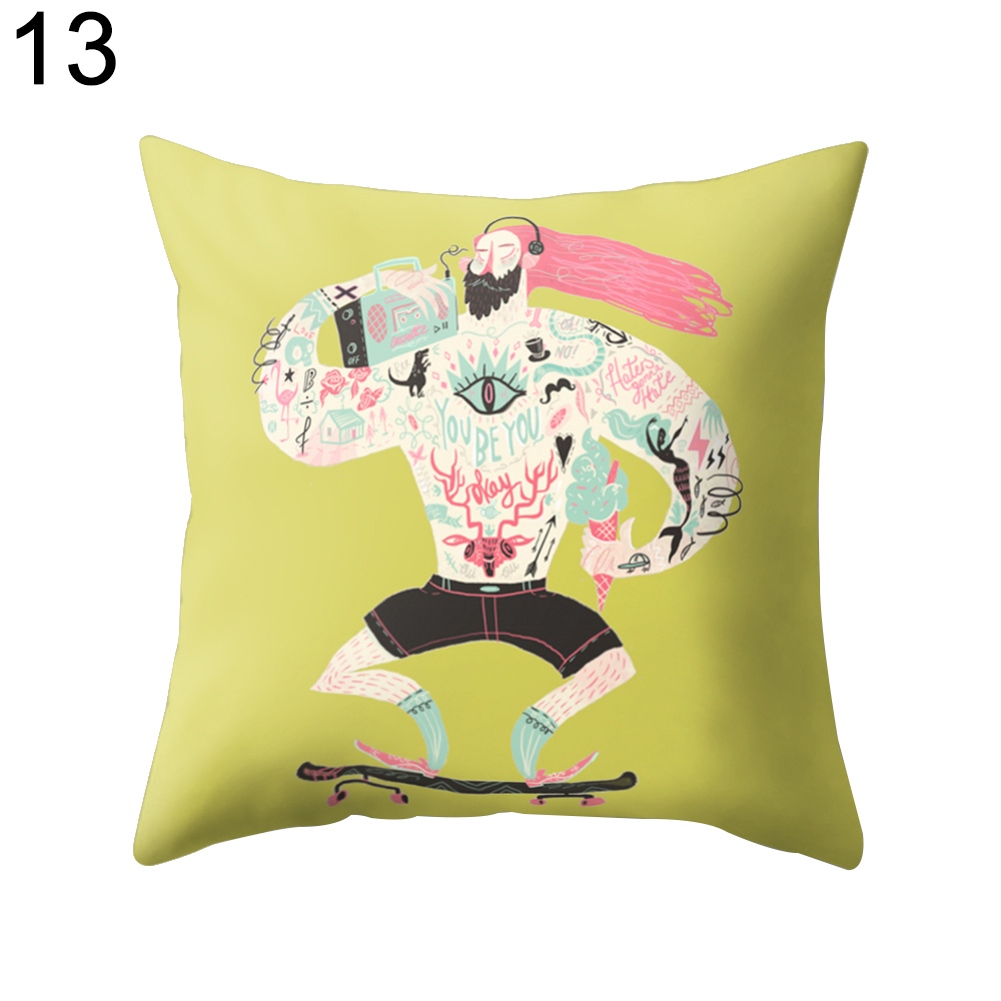 1001x1001 Animal Art Drawing Cushion Cover Pillowcase Pillow Case Sofa Home