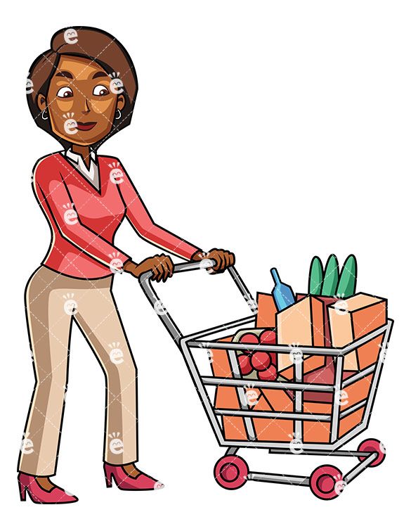 585x755 A Young Black Woman Grocery Shopping