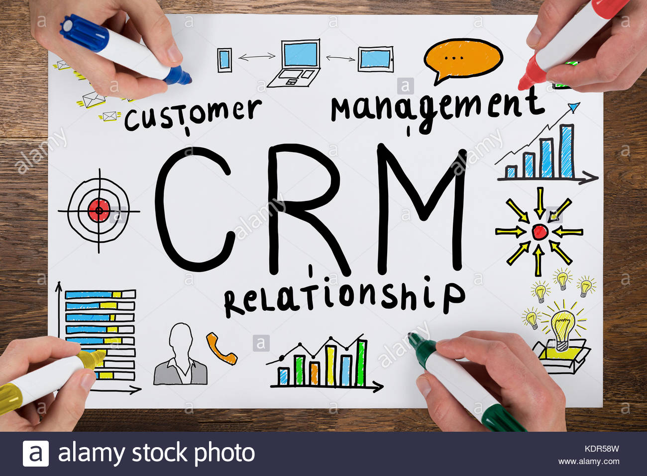 1300x957 Group Of People Drawing Customer Relationship Concept On White