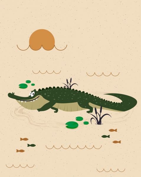 478x600 Love Postcard Template Crocodile Icon Cute Cartoon Design Free