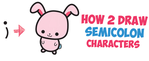 500x204 How To Draw Cute Cartoon Characters From Semicolons