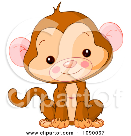 450x470 Cute Baby Monkey Sitting Upright And Smiling Posters, Art Prints