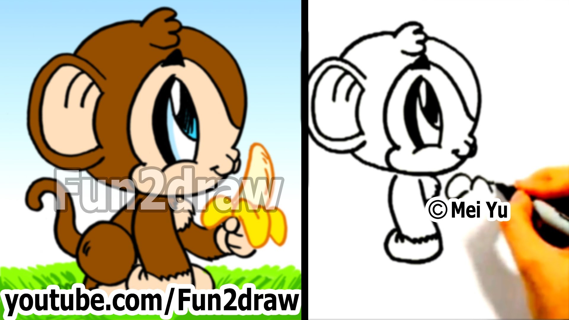 1920x1080 How To Draw A Cartoon Monkey