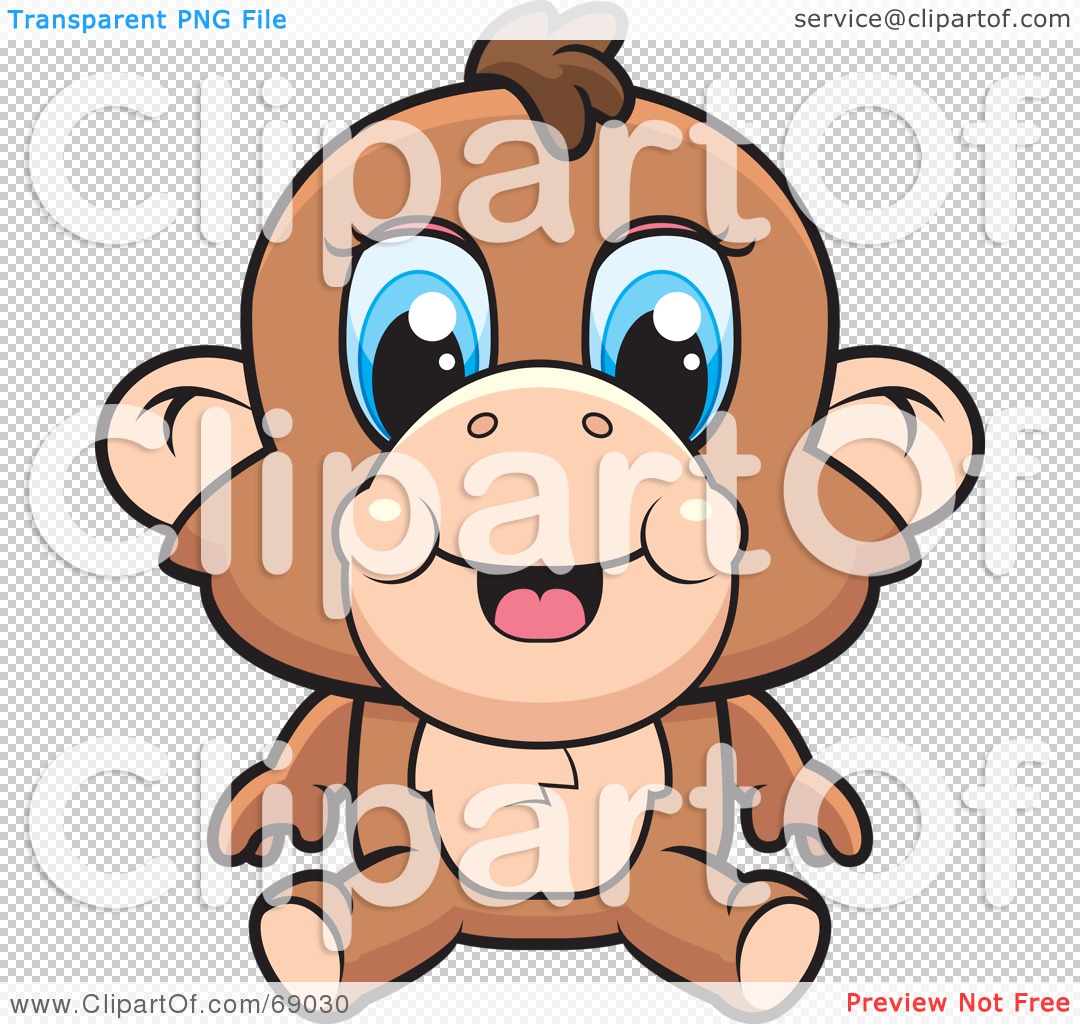 1080x1024 Royalty Free (Rf) Clipart Illustration Of A Cute Baby Monkey