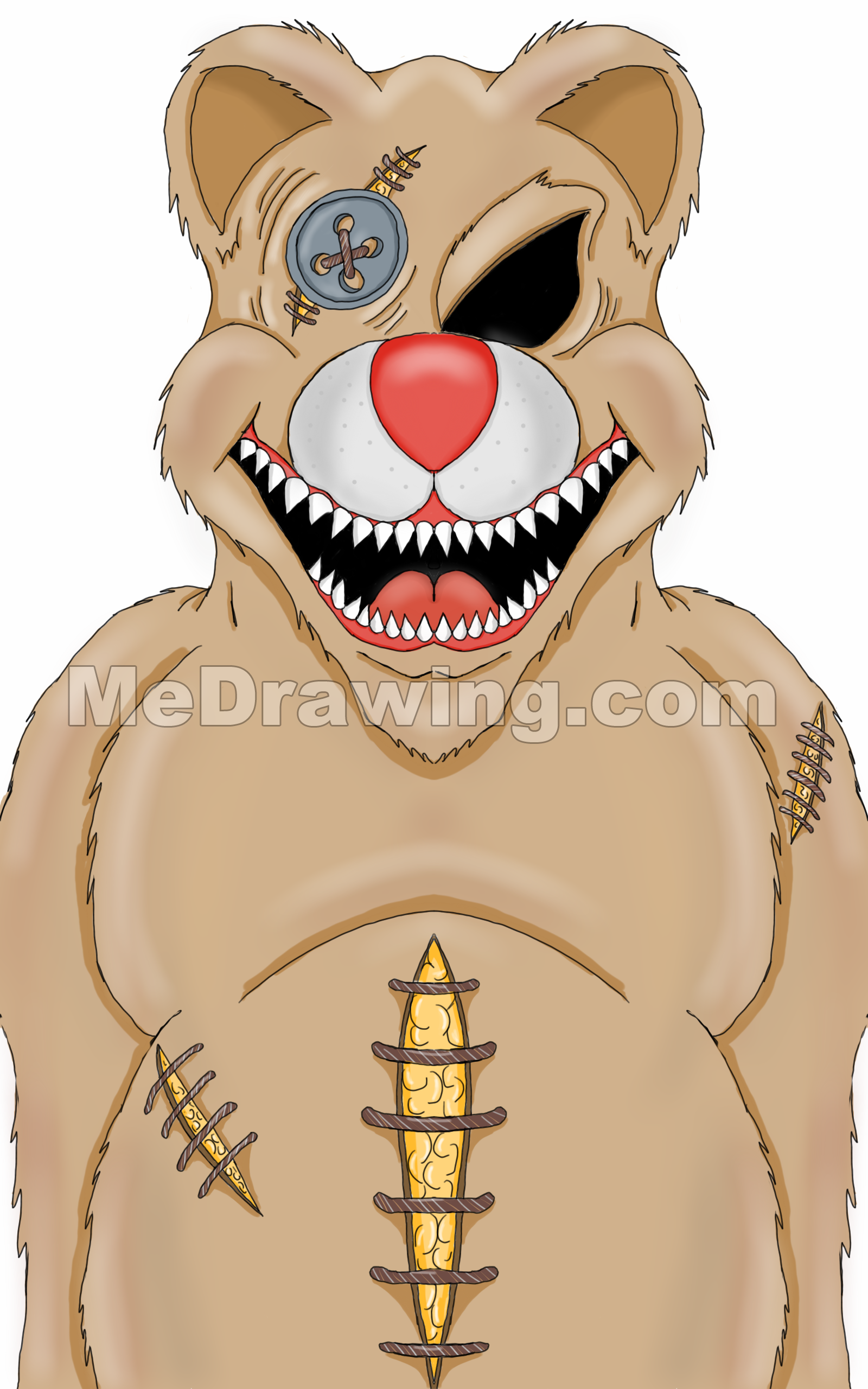 1600x2560 Gallery Teddy Bear Colorful Drawing,