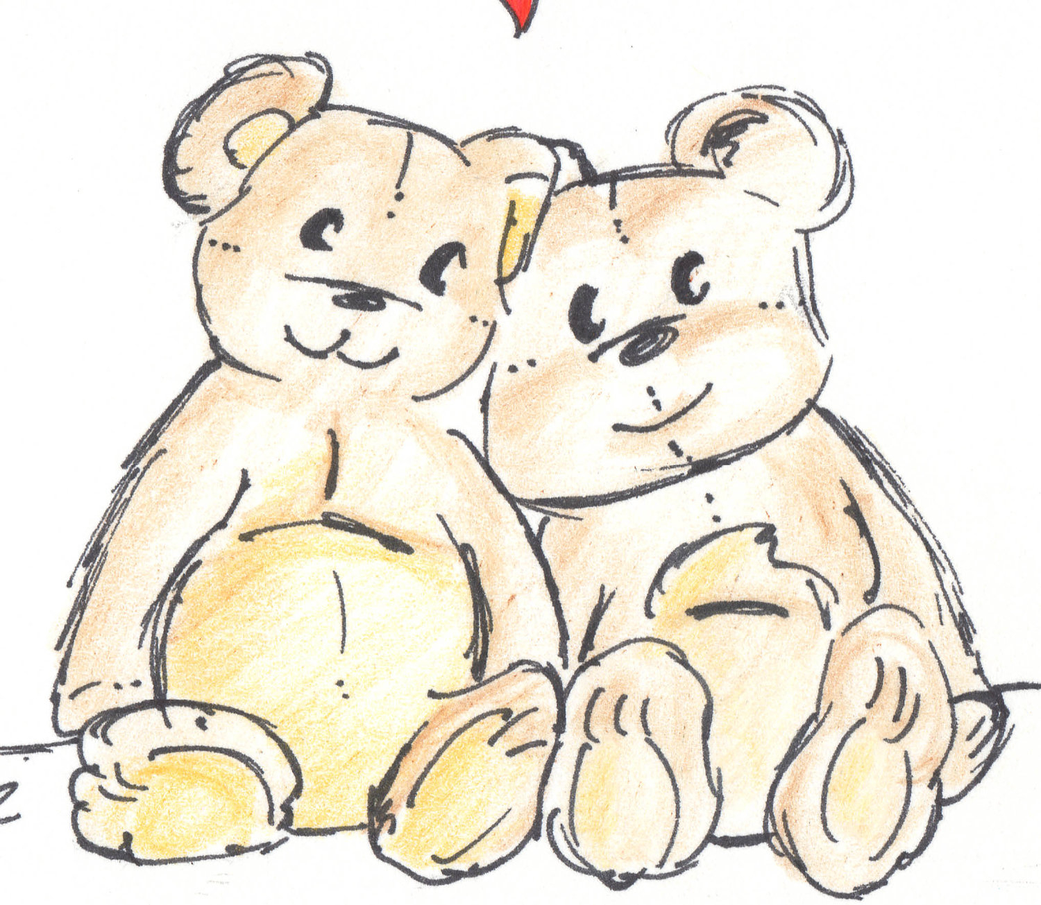 1500x1305 Teddy Bear Drawing Bear Card Happy Anniversary Card Old Teddy