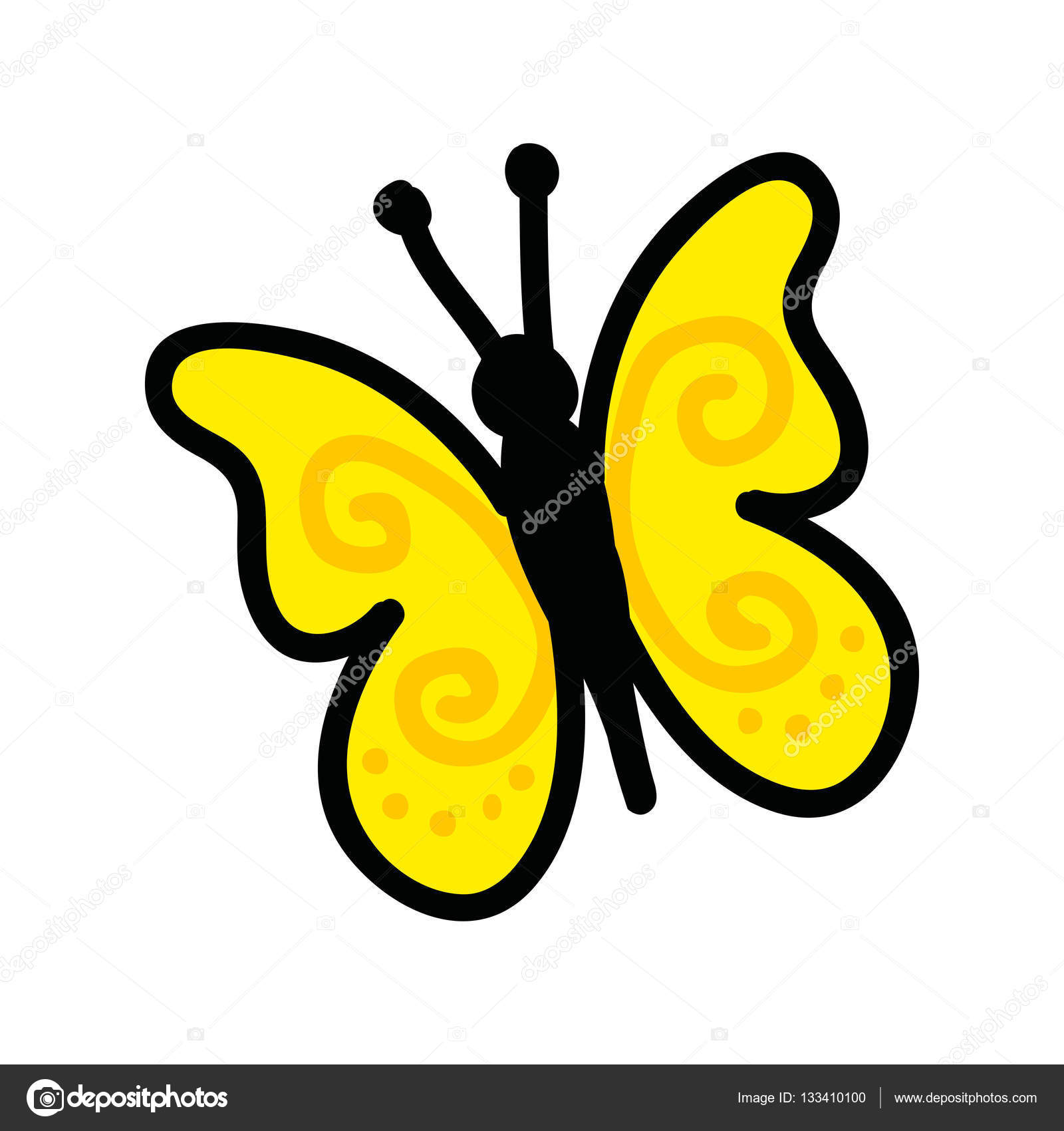1600x1700 Cute Butterfly Drawing Icon Stock Vector Yupiramos