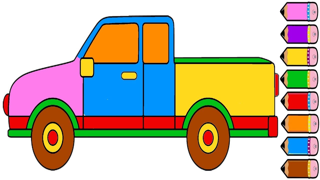 1280x720 Cute Truck Coloring Page