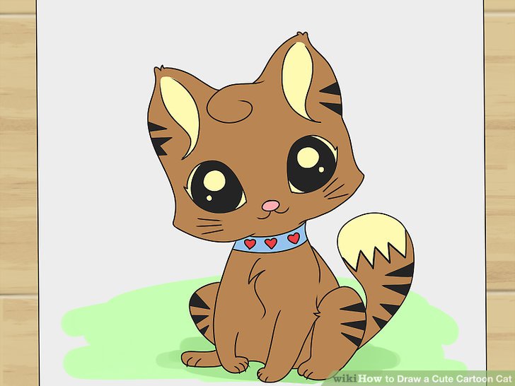 728x546 How To Draw A Cute Cartoon Cat 8 Steps (With Pictures)