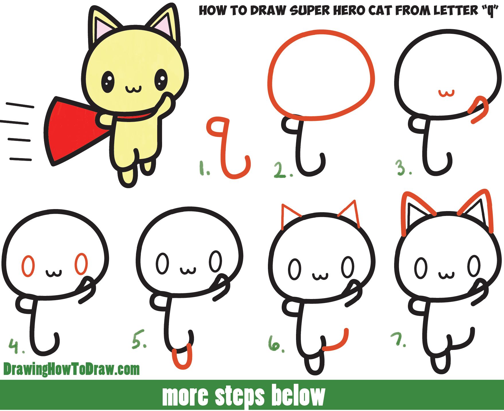 1757x1435 How To Draw A Cute Cat Super Hero (Kawaii) With Easy Step By Step