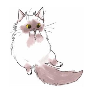 300x300 Cute Innocent Cat Illustration Cats Illustrators