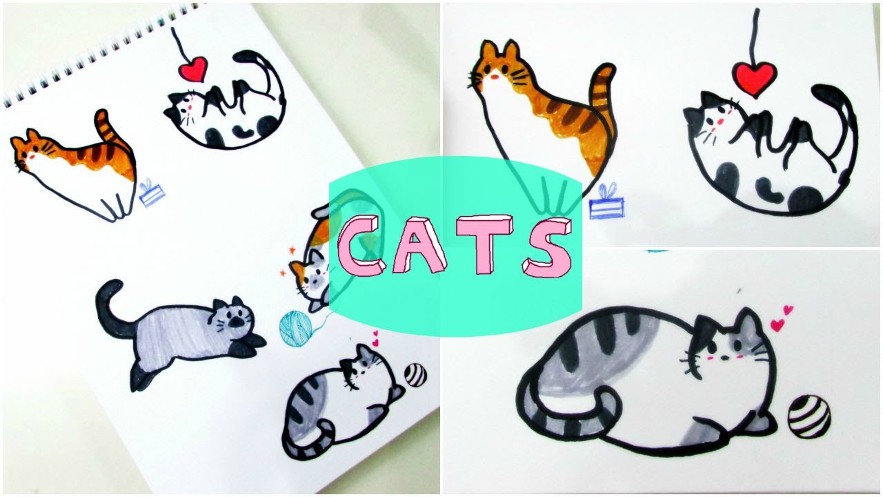 1280x720 Drawing Cute Cats