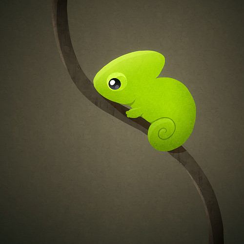 500x500 Cute Cartoon Chameleon