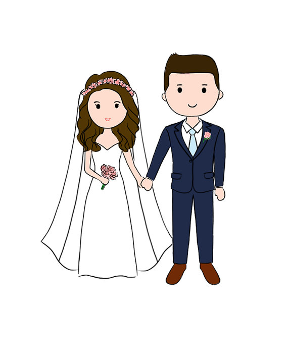 570x713 Chibi Couple Drawing Save The Date Couple Doodle Drawing