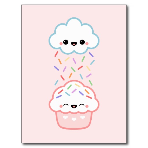 512x512 Super Cute Cloud Raining Rainbow Sprinkles On Happy Cupcake