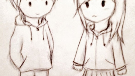 570x320 Cute Couple Drawing Pictures Cute Couple Chibi Drawing