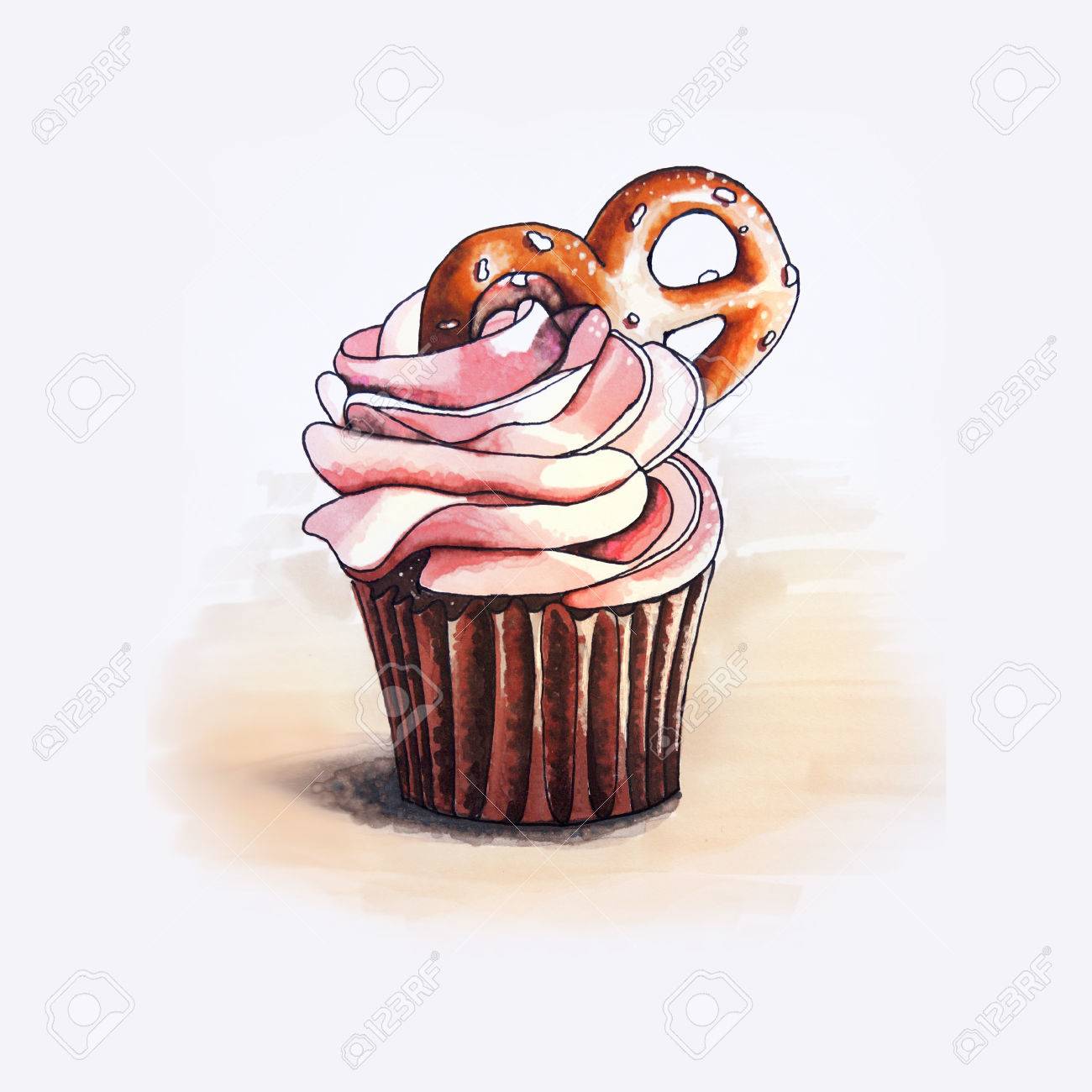 1300x1300 Cute Cupcake Illustration Stock Photo, Picture And Royalty Free