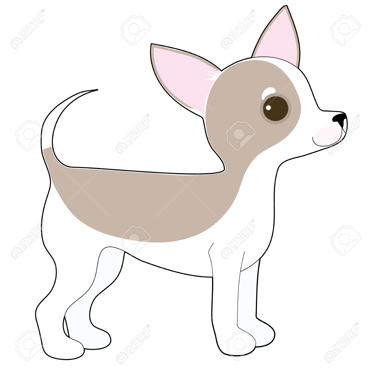 1300x1300 A Cartoon Drawing Of A Cute Little Chihuahua Royalty Free Cliparts