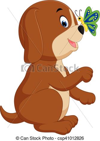 334x470 Illustration Of Cute Dog Cartoon Vector Illustration