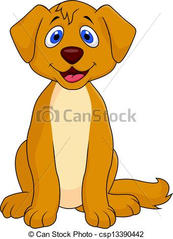 341x470 Vector Illustration Of Cute Dog Cartoon Sitting Eps Vector