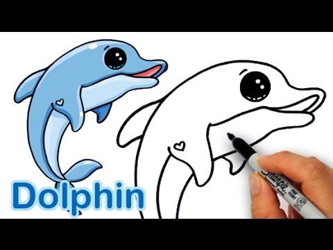 480x360 How To Draw A Cartoon Dolphin Cute And Easy Kids Fun Stuff