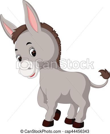 387x470 Illustration Of Cute Donkey Cartoon Eps Vector