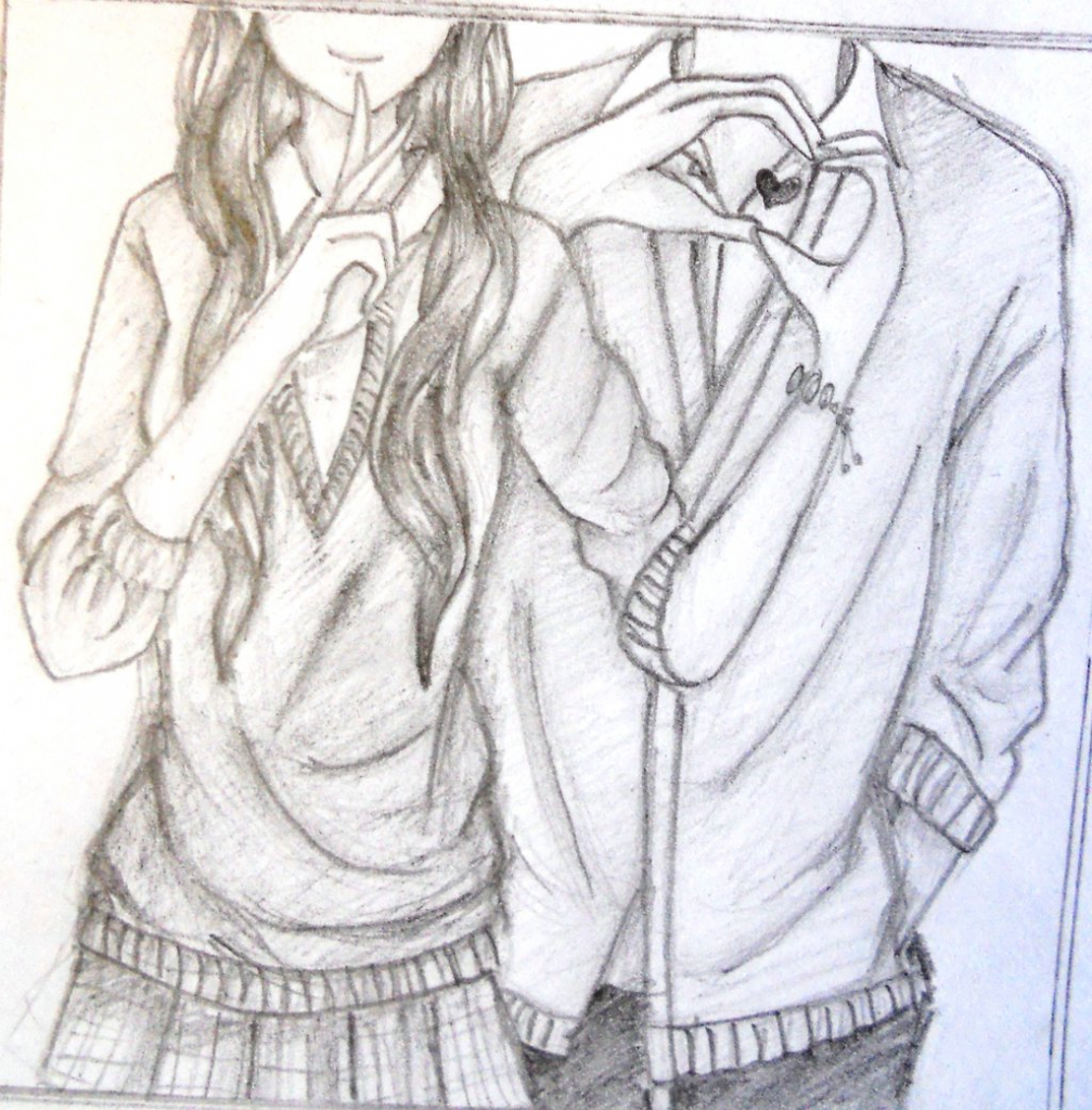 1007x1024 Cute Drawing Of A Couple