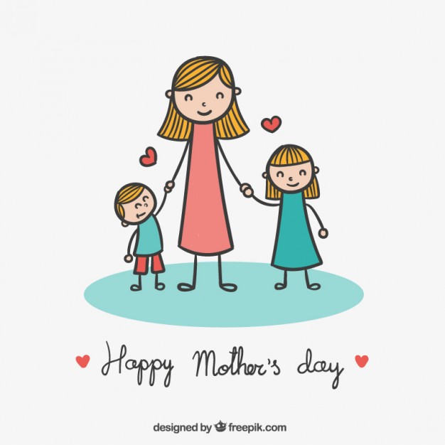 626x626 Cute Drawing For Mothers Day Vector Free Download