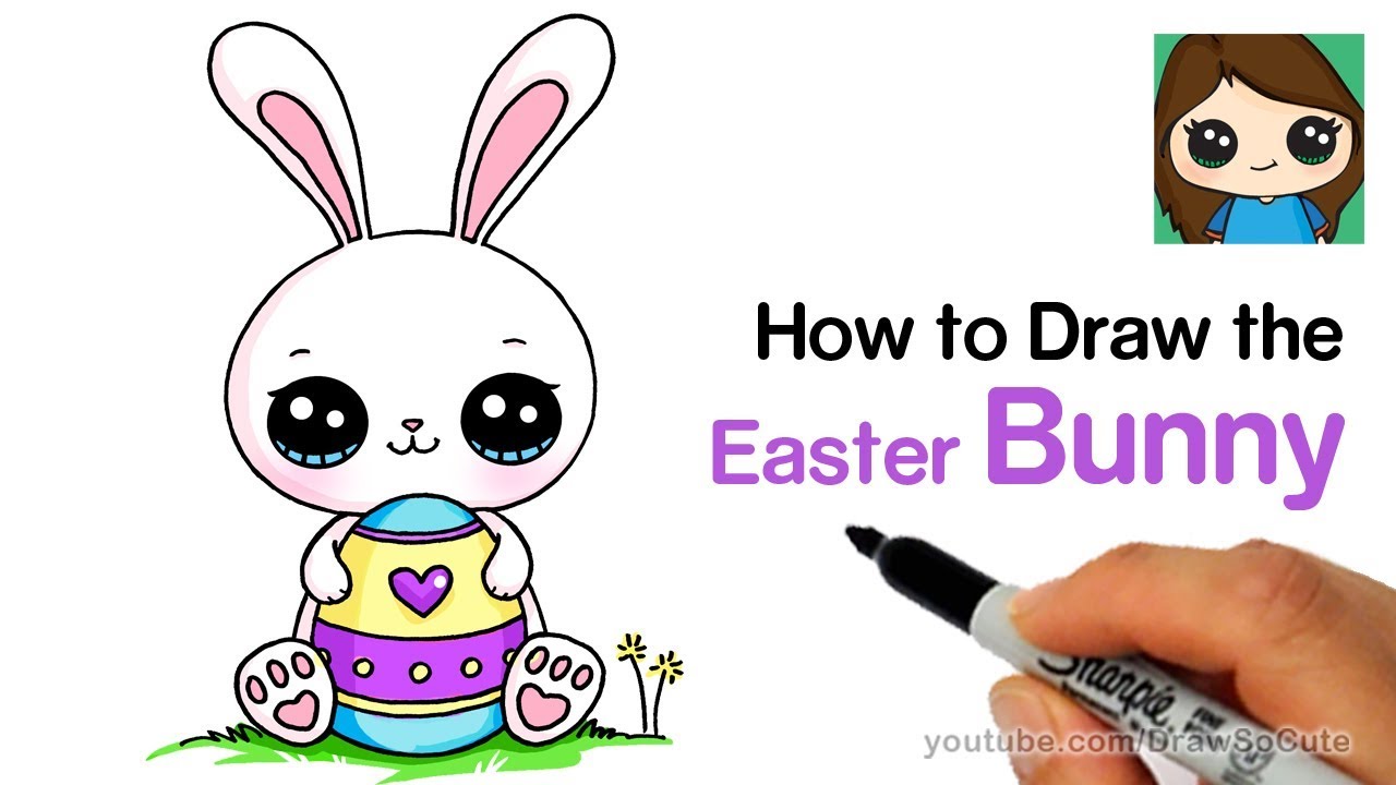 1280x720 How To Draw A Cute Easter Bunny Easy