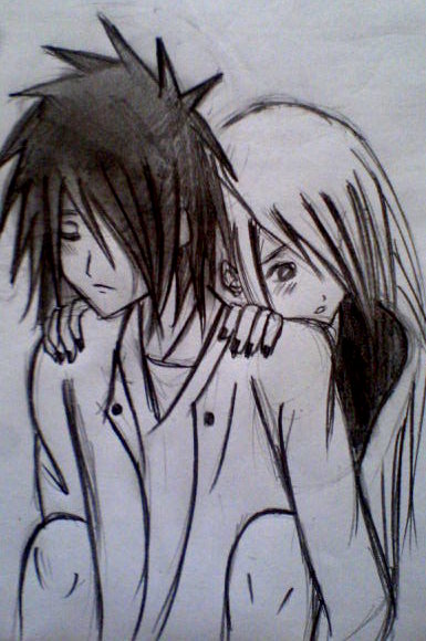 385x580 Emo Couple By Akame9507