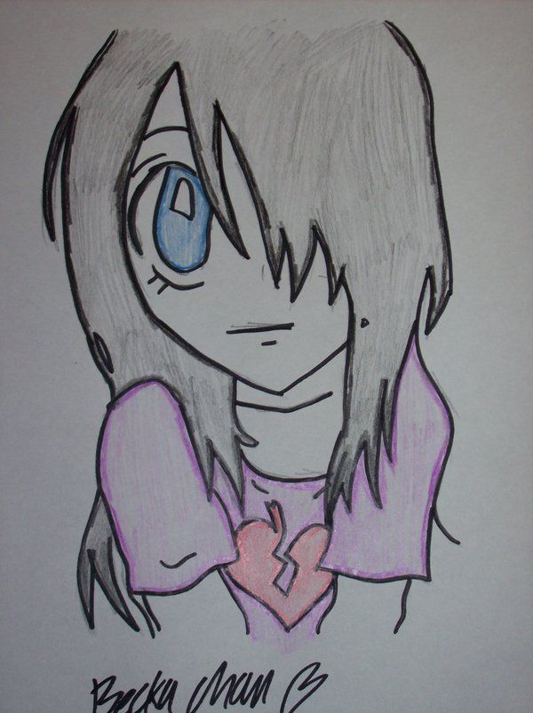 600x803 Emo Drawing How To Draw Cute Emo Girl Artsy