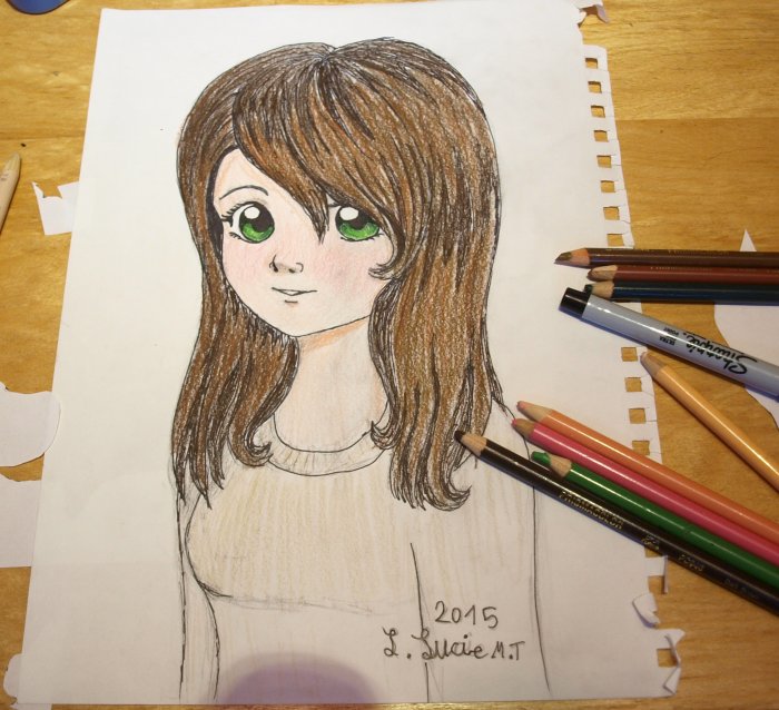 700x638 Cute Girl Drawing By L L Arts