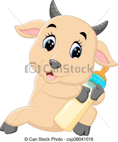 390x470 Illustration Of Cute Cartoon Goat Vector Clip Art