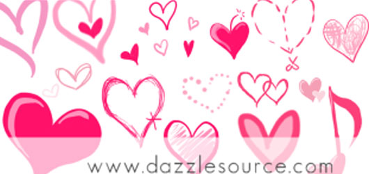 530x250 50 Free Photoshop Heart Brush Sets For Valentine Designs
