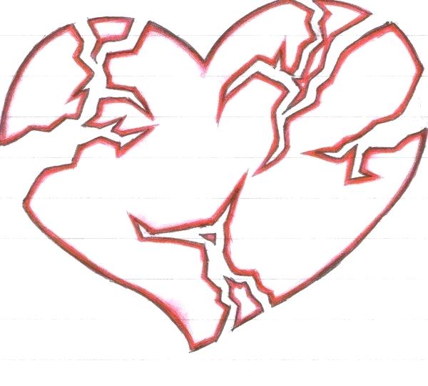 600x540 Heart Drawing Designs Best Broken Heart Tattoo Designs Drawings