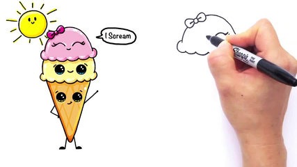 427x240 How To Draw Cartoon Ice Cream On A Cone Cute And Easy