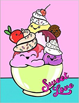 260x336 Sweet Love Cute Ice Cream Kawaii Notebook For Girls Or Tweens