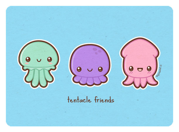 610x450 Jellyfish, Octopus, Squid Making Some Cute Vector Art N N Might