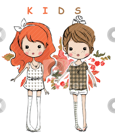 369x450 Illustration Cute Kids Stock Vector Clipart, Illustration Drawing