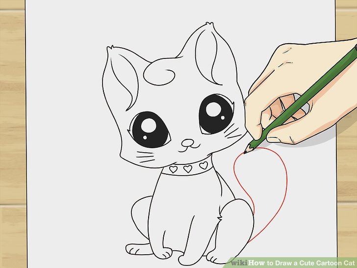 728x546 How To Draw A Cute Cartoon Cat 8 Steps (With Pictures)